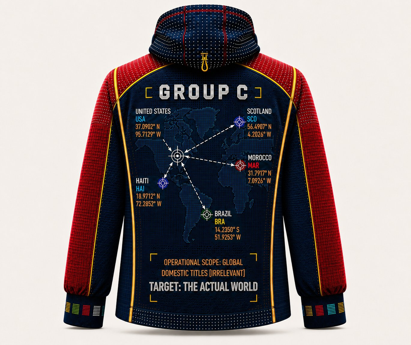 Group C Arrival Jacket, back deployment map.