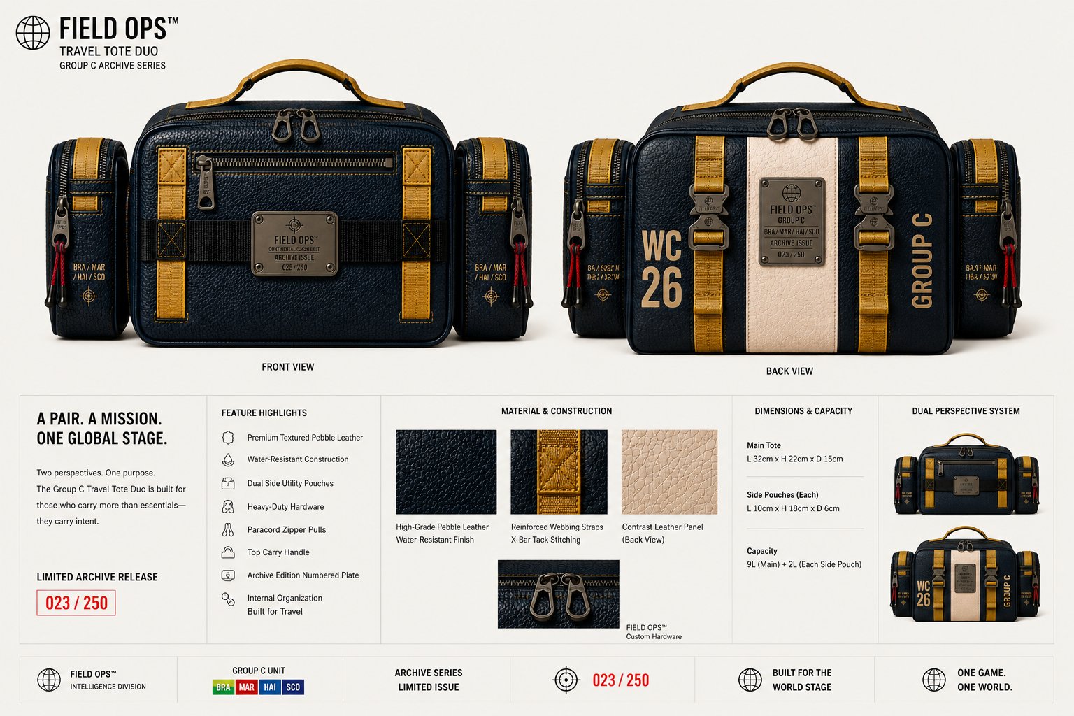 Group C Travel Tote Duo, full specification.
