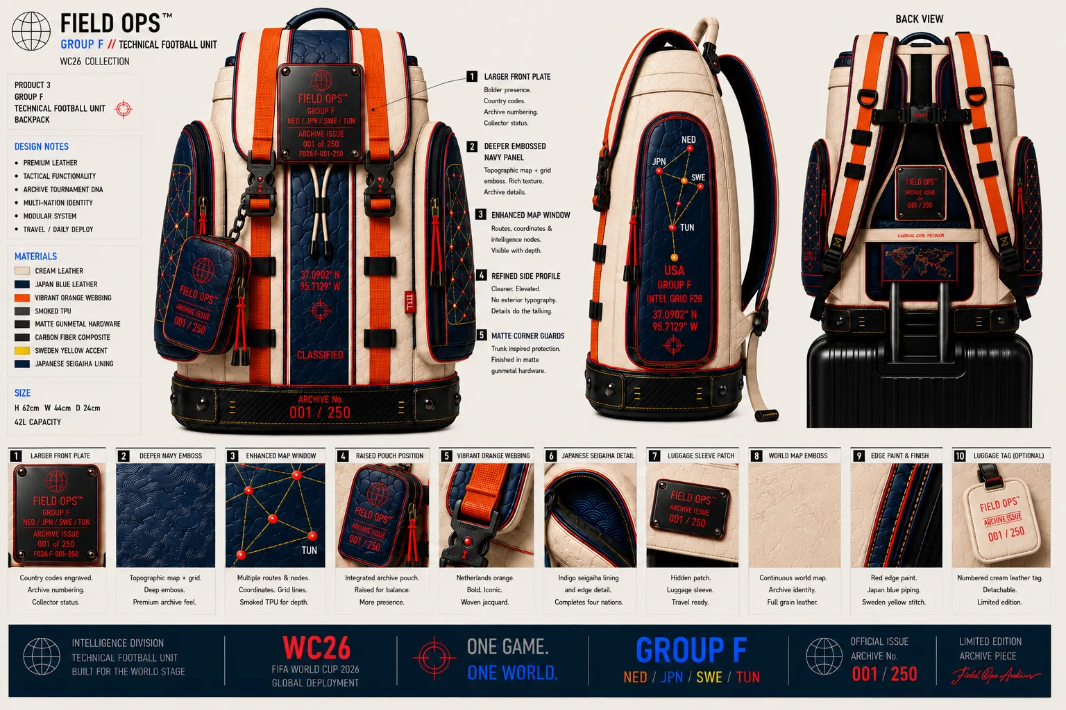 Group F Technical Football Unit Backpack, full specification.