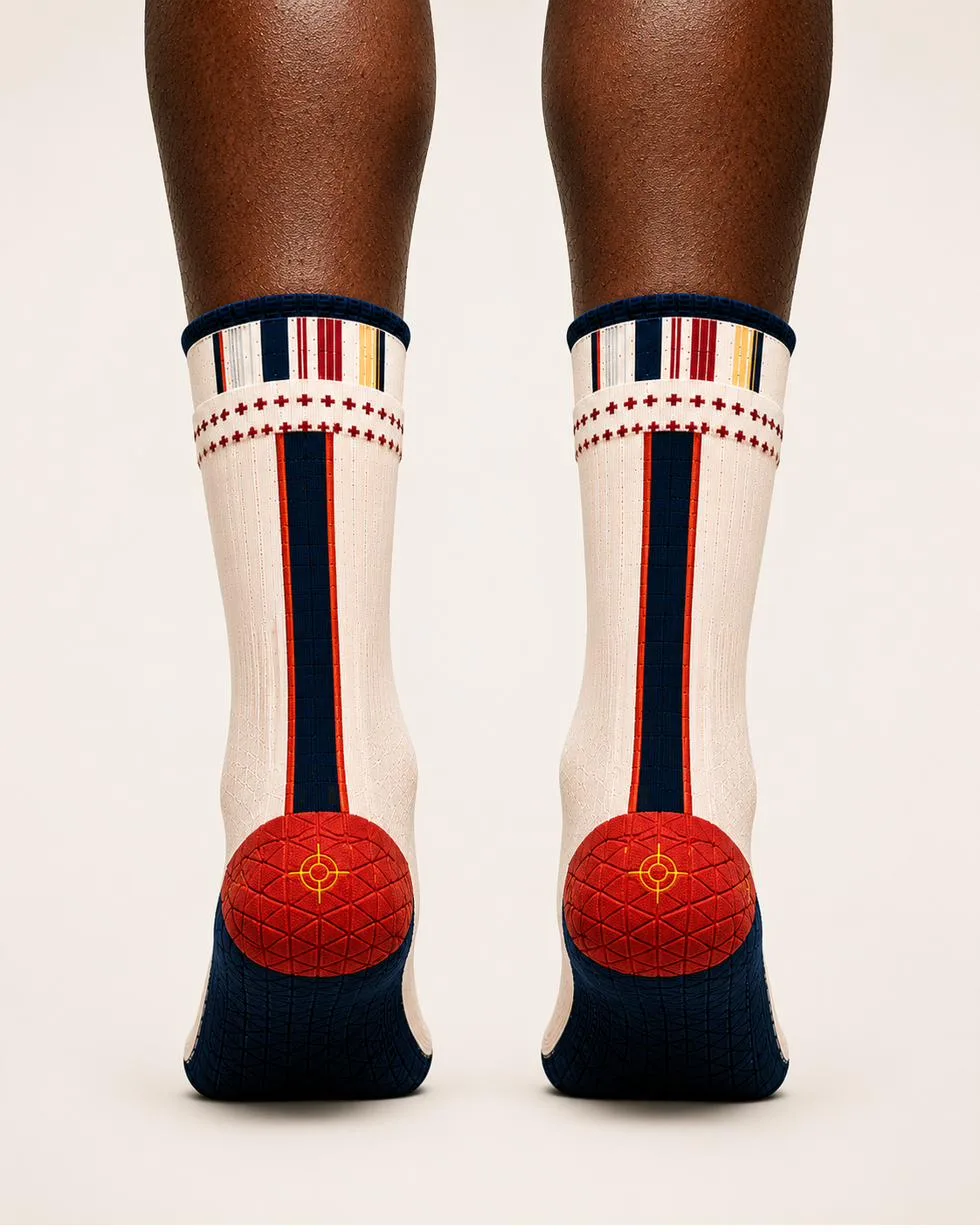 Group F Credential Sock, worn.