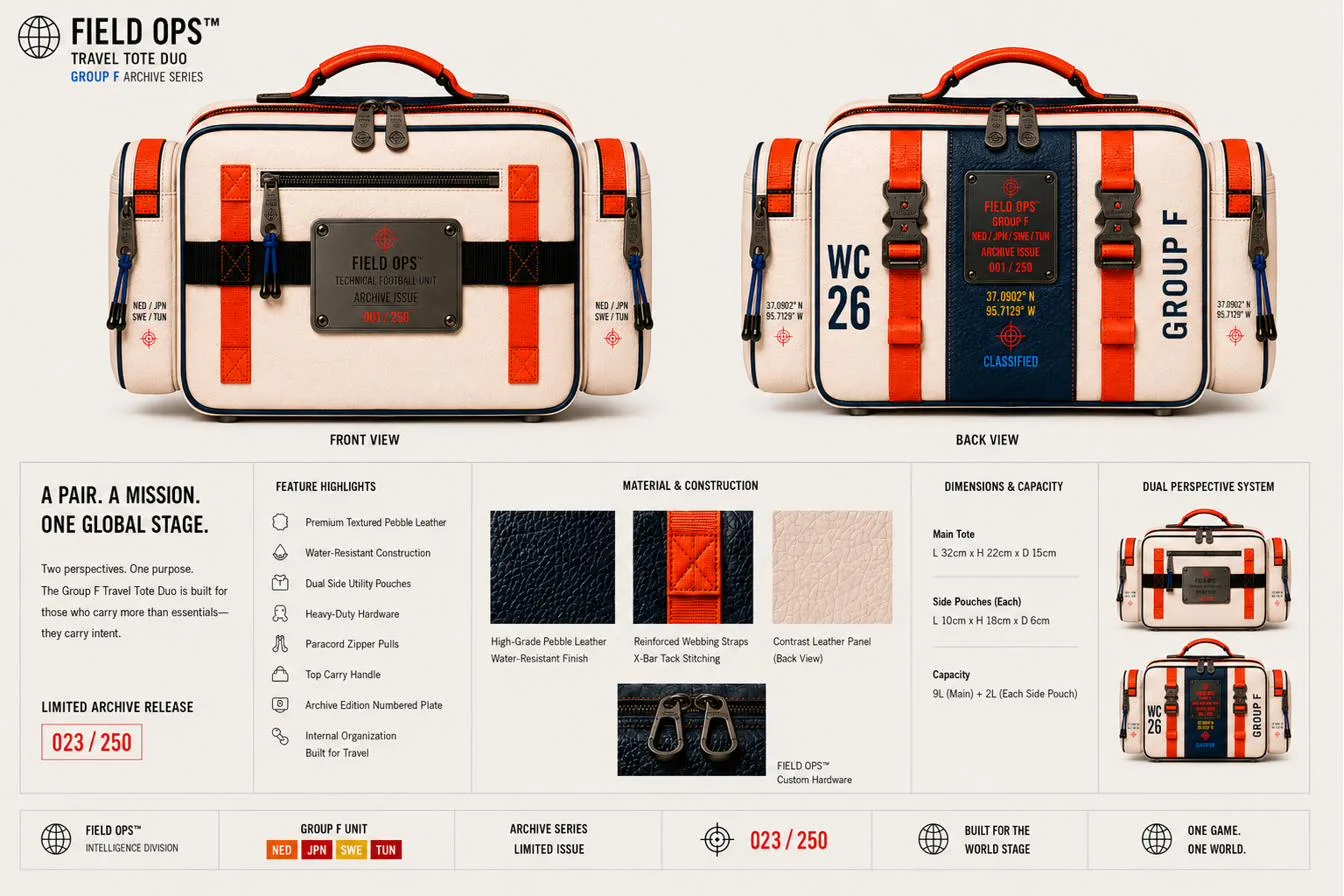 Group F Travel Tote Duo, full specification.