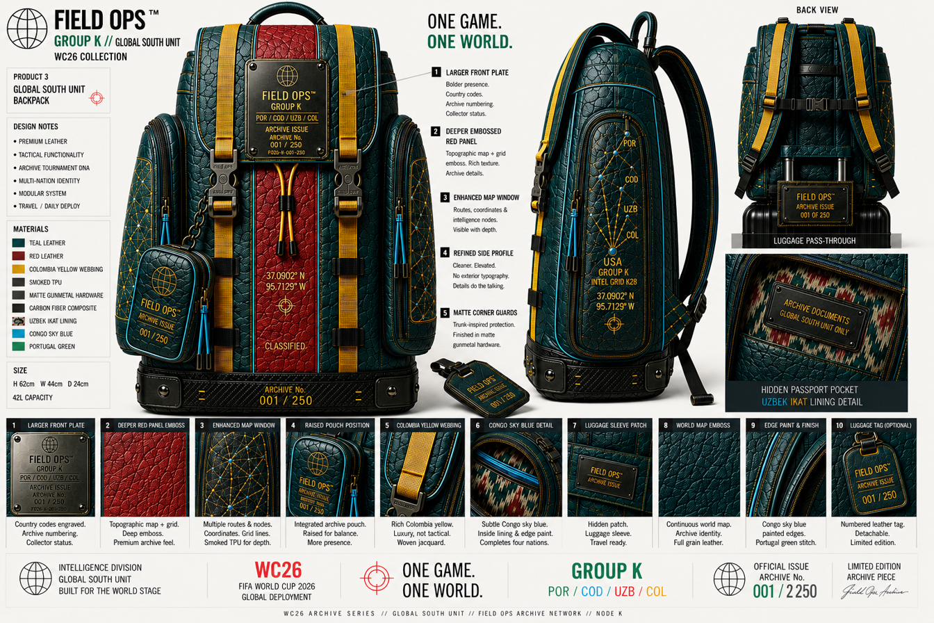 Group K Global South Unit Backpack, full specification.