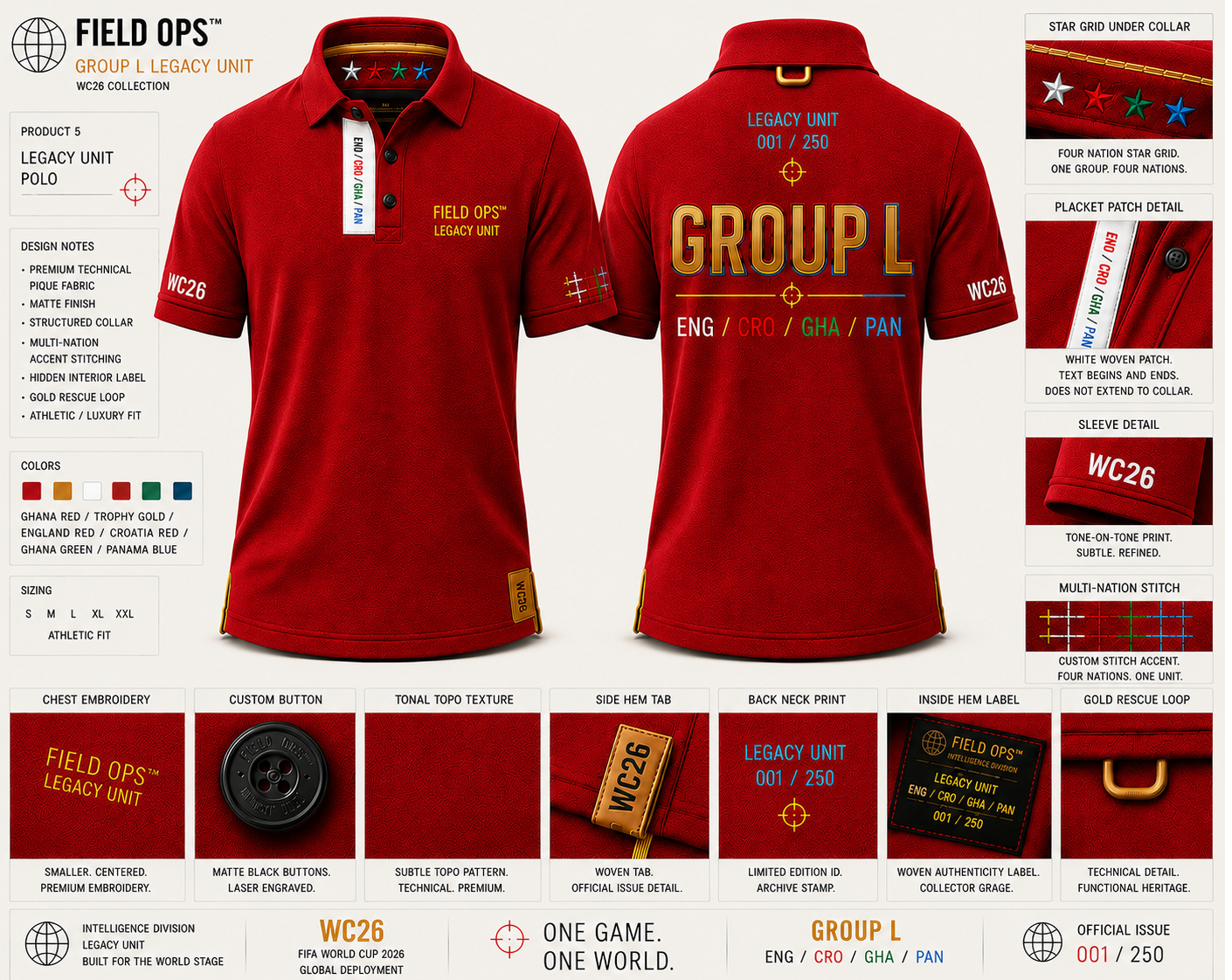 Group L Legacy Unit Polo, full specification.