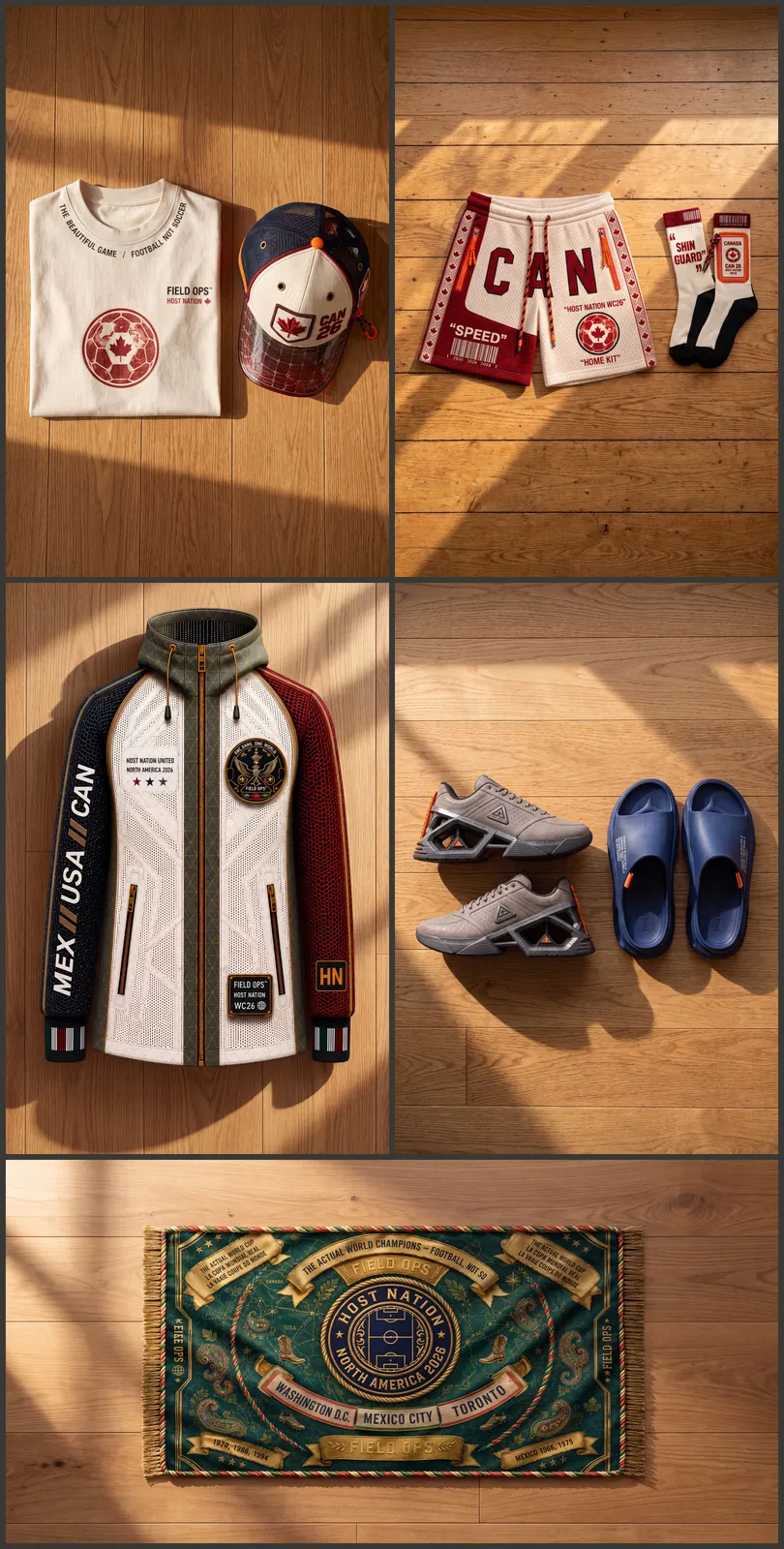 Full Canada collection flat lay.