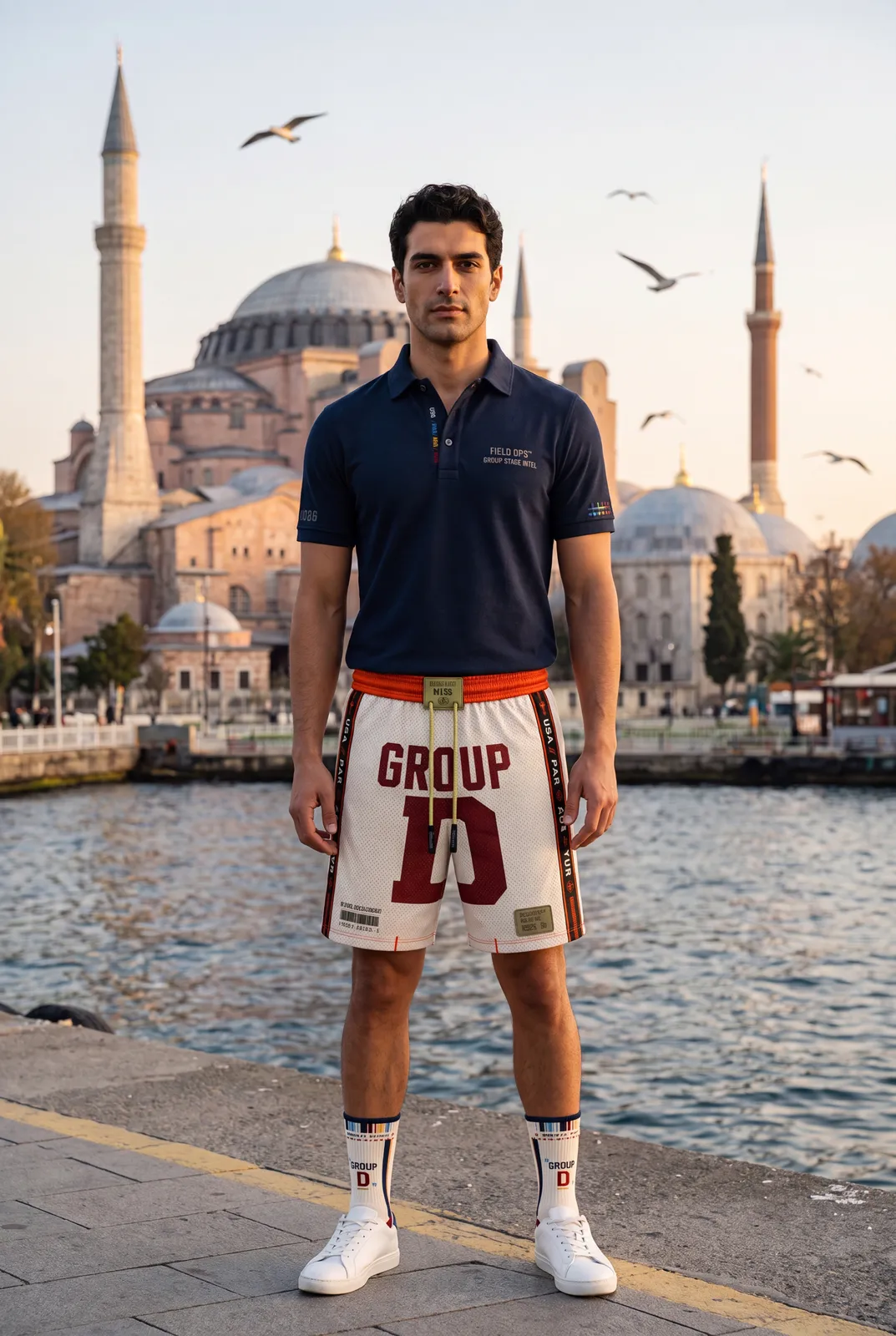 Polo and shorts at Hagia Sophia.