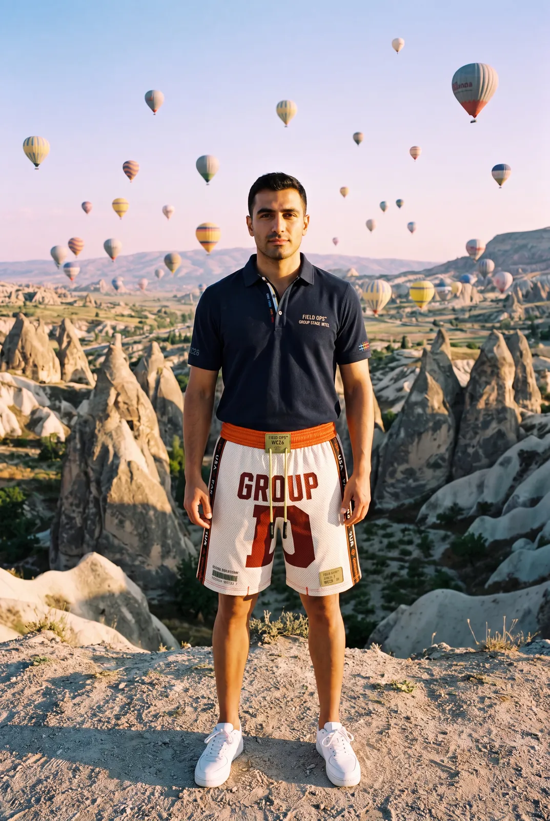 Shorts and polo in Cappadocia.