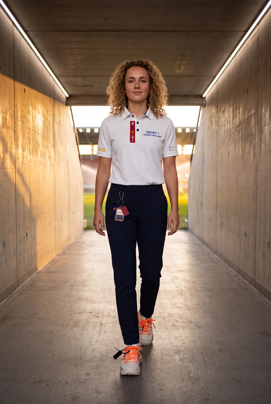 Polo and keychain in the tunnel.
