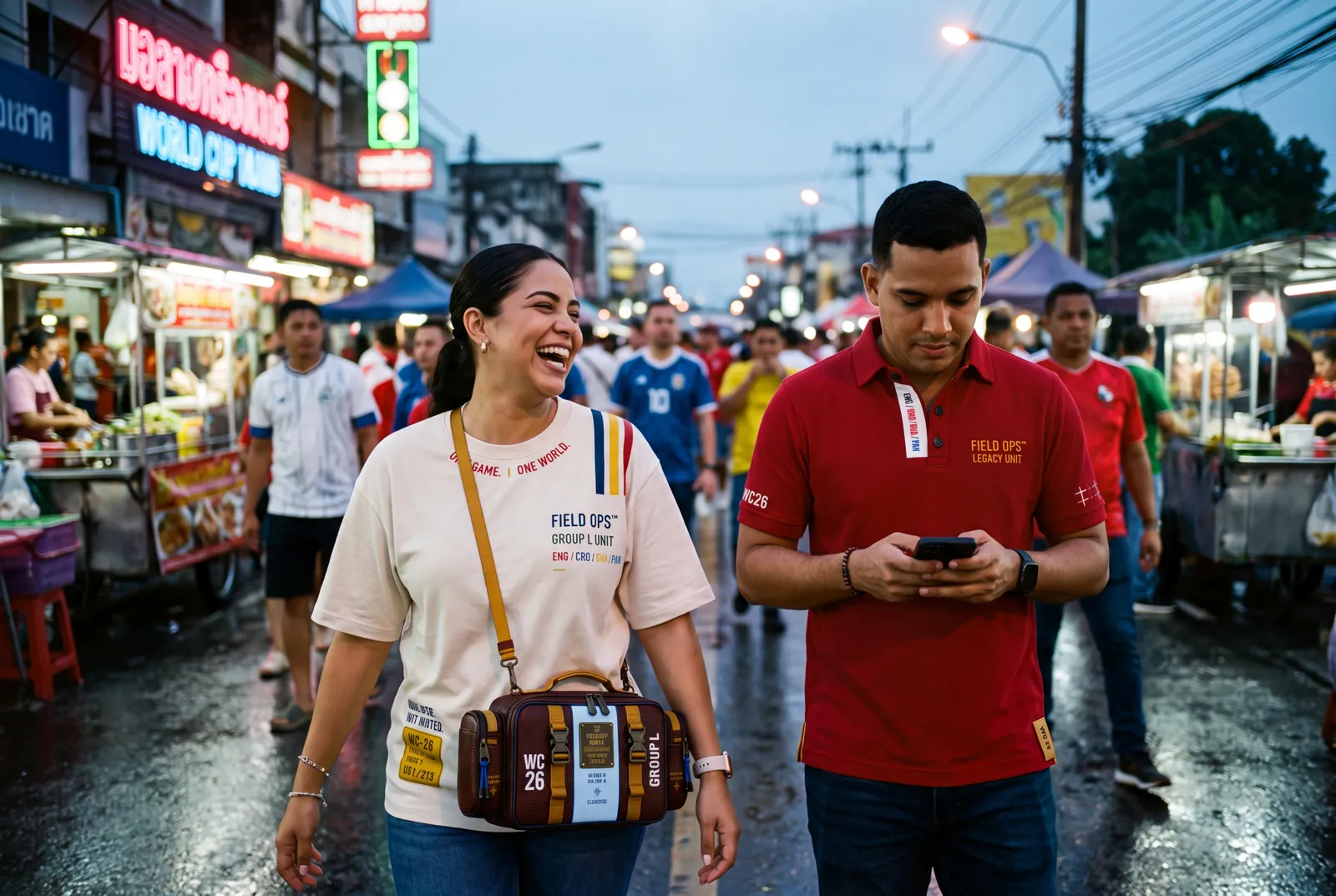 Couple in the stadium district.