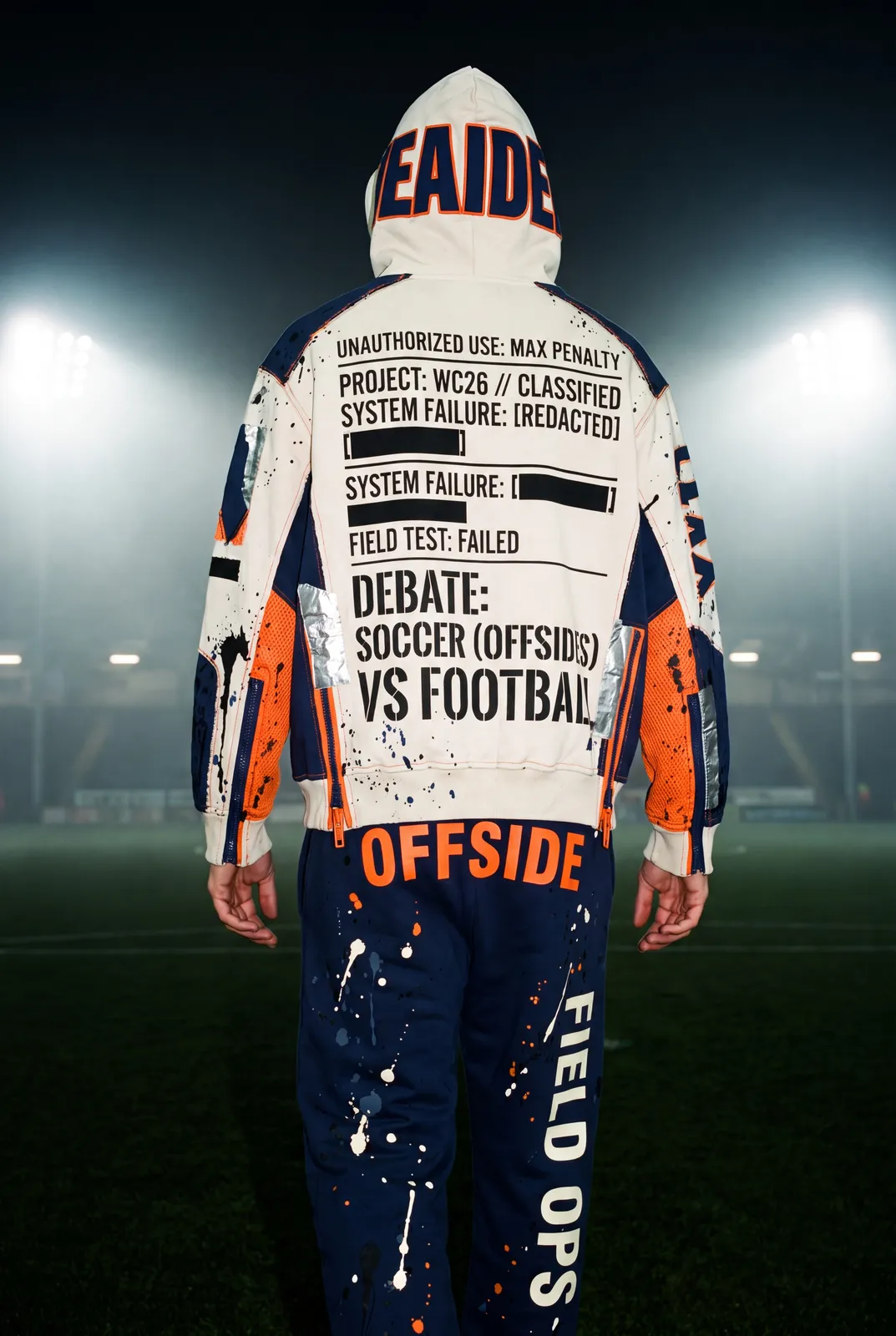 FIELD OPS HEADER Hoodie capsule. Pitch · Hood Up.