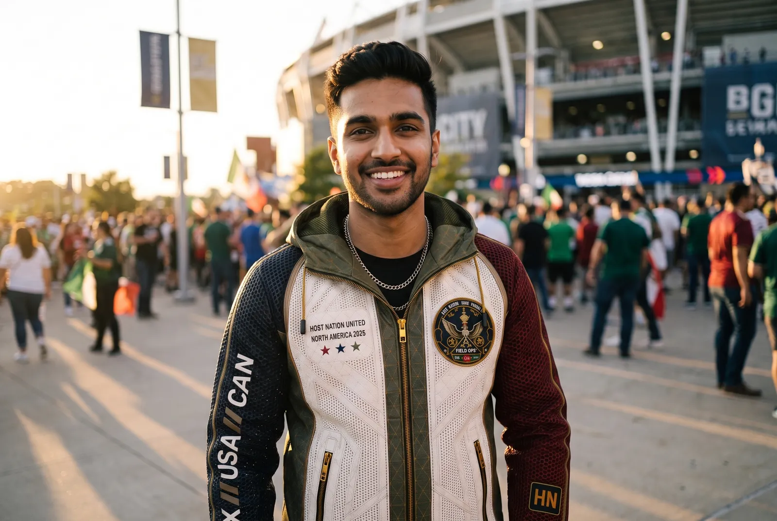 FIELD OPS Host Nation Jacket — Stadium District · Front.