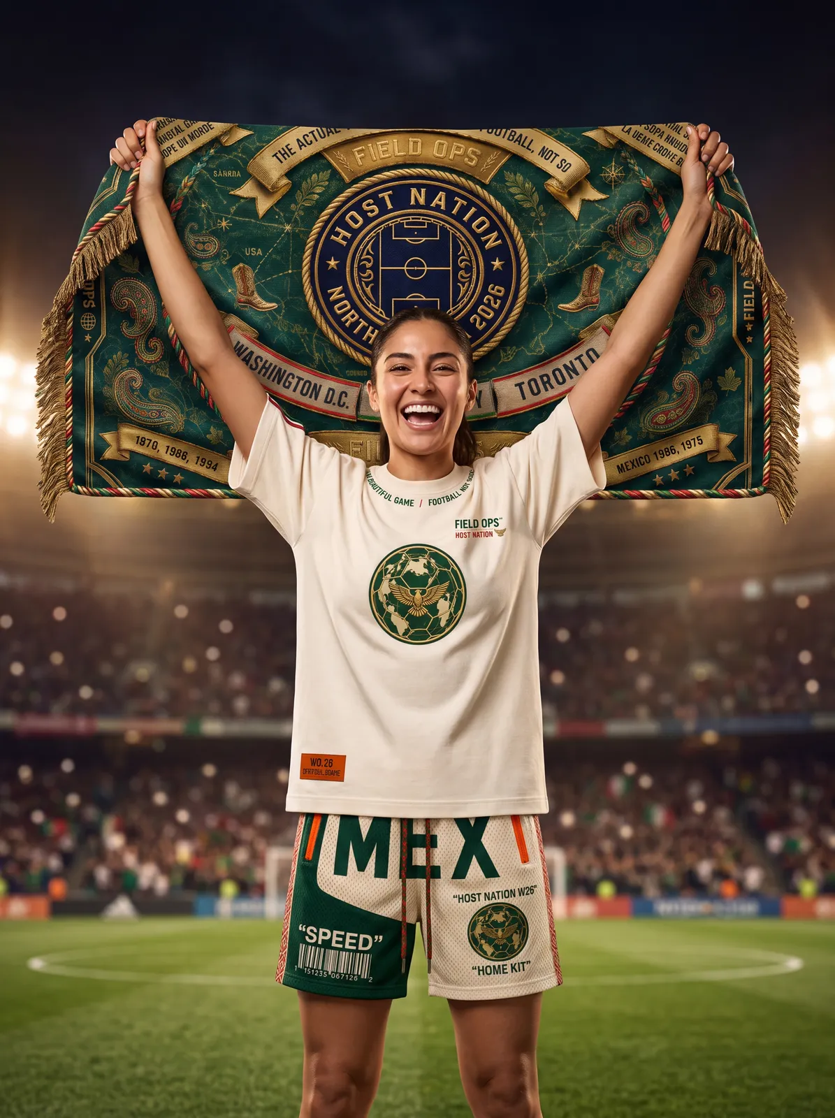 FIELD OPS Host Nation Mexico — Stadium Night · Scarf Hero.