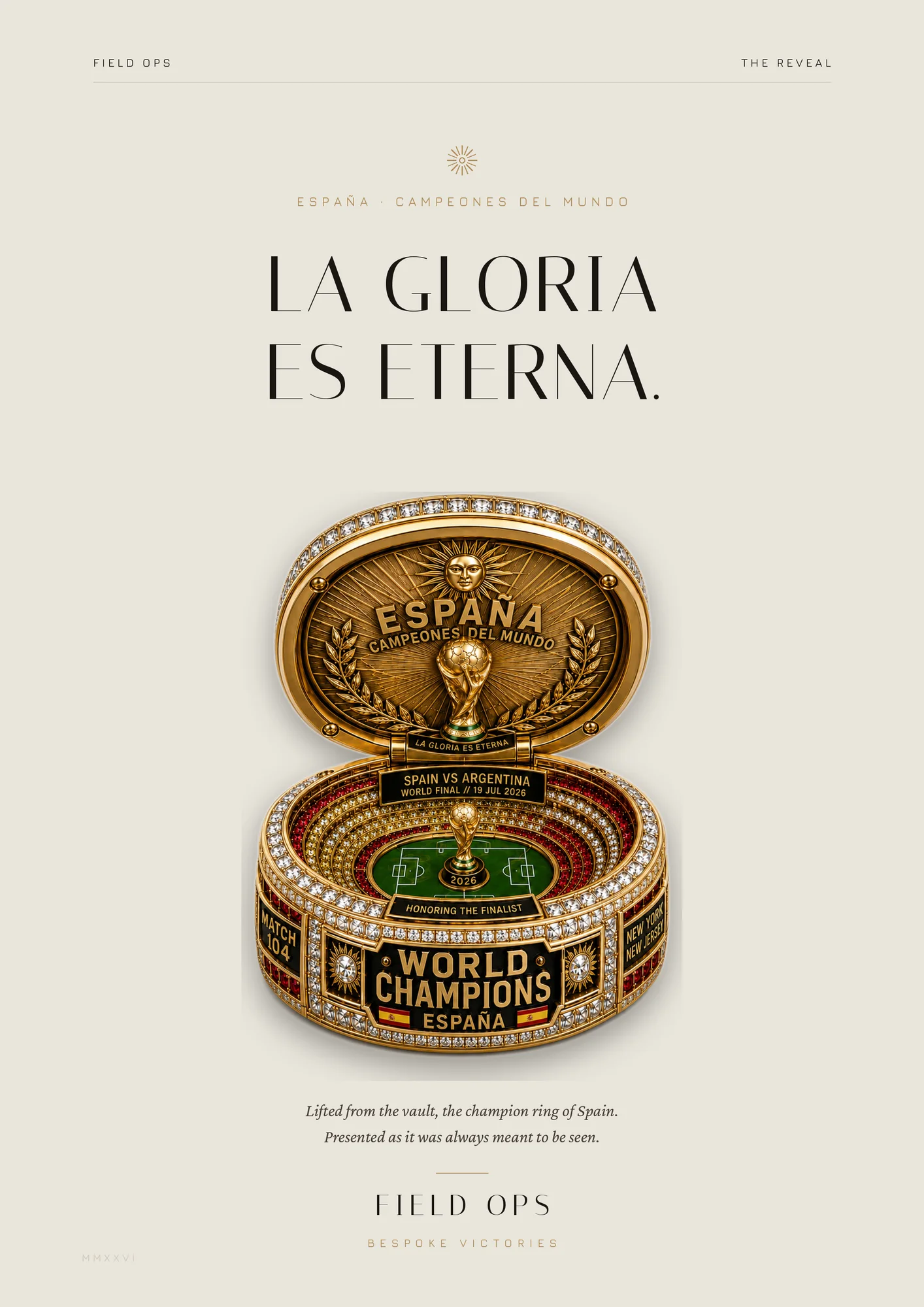 La Gloria Es Eterna: the reveal plate.
