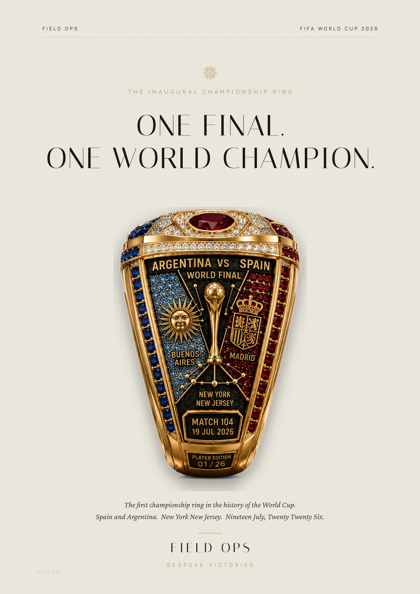 One final, one world champion: editorial plate.