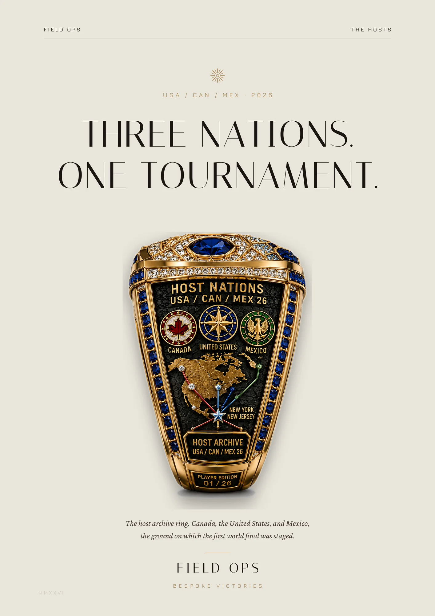 Three nations, one tournament: editorial plate.