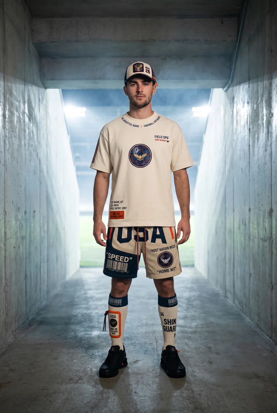 Players tunnel in the USA kit.