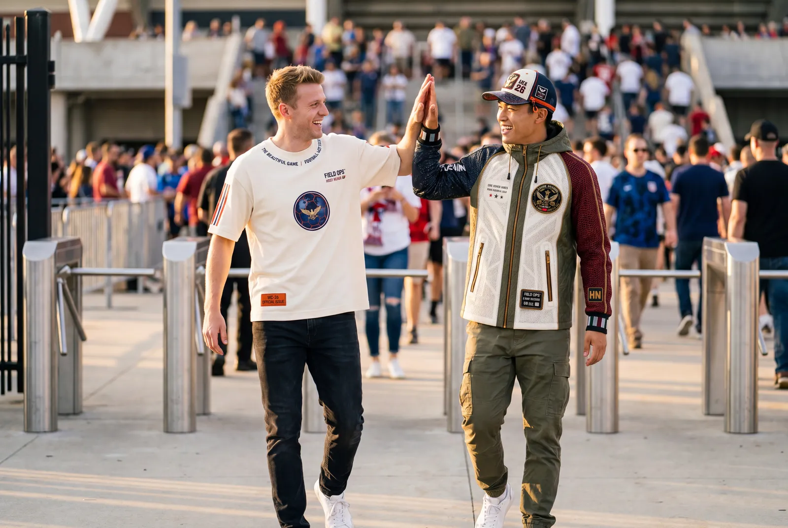 FIELD OPS Host Nation USA — Stadium Gate · High Five.