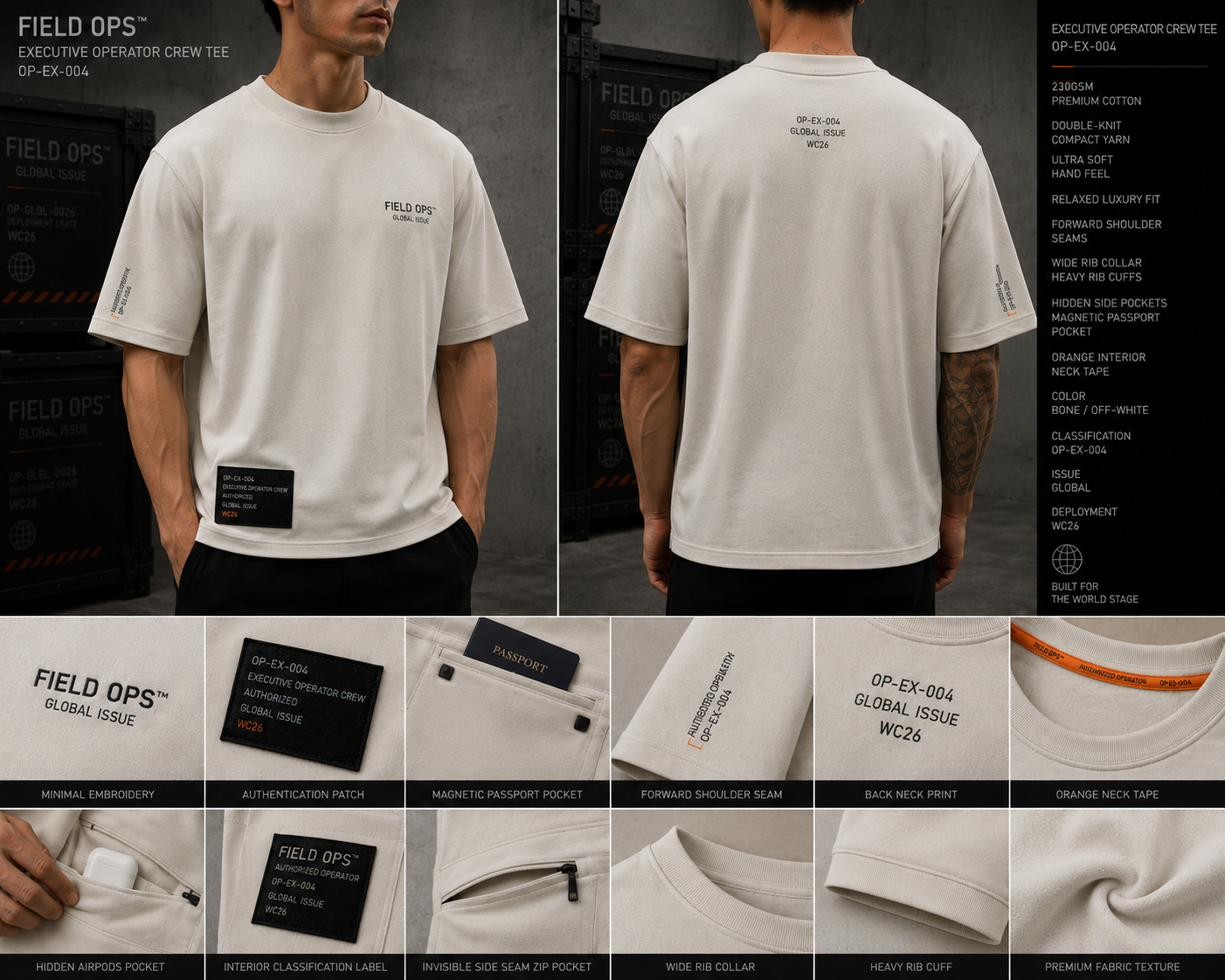 Executive Operator Tee, detail.