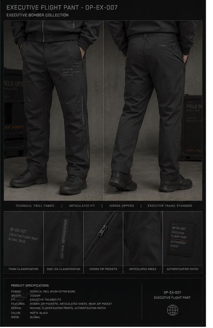 Executive Flight Pant, detail.