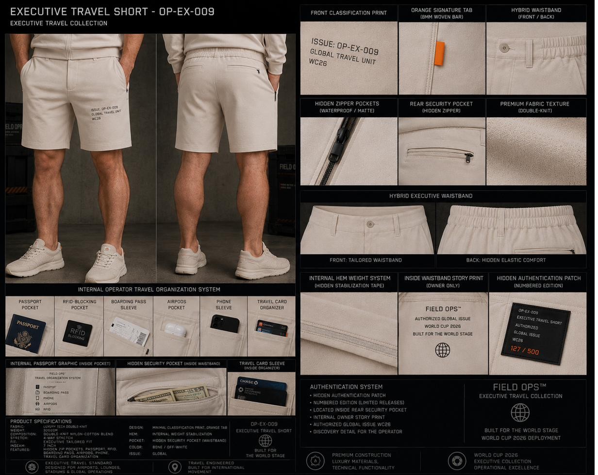 Executive Travel Short, detail.