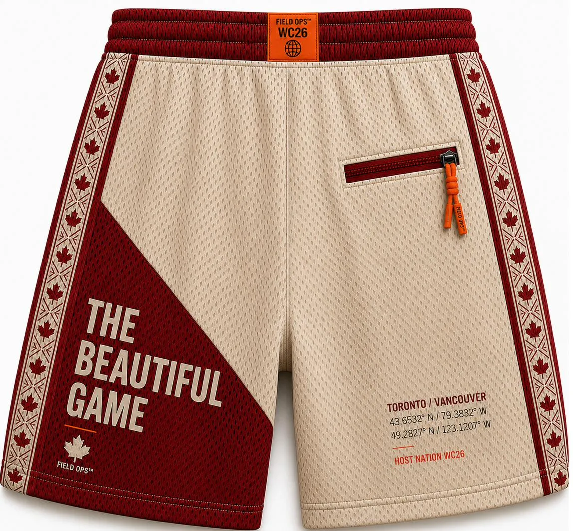 Host Nation Canada shorts, back flat.