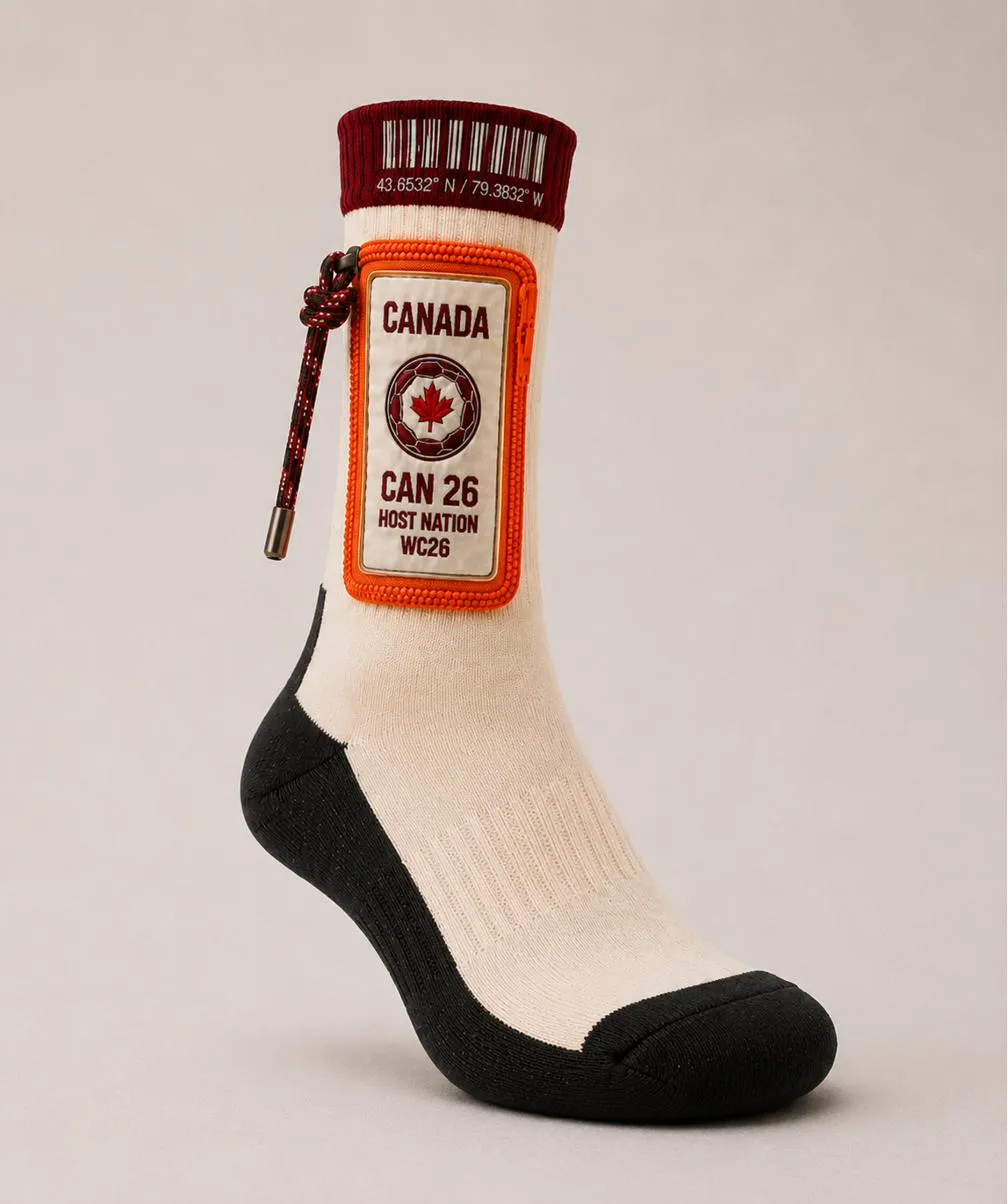 Host Nation Canada socks, alternate flat.