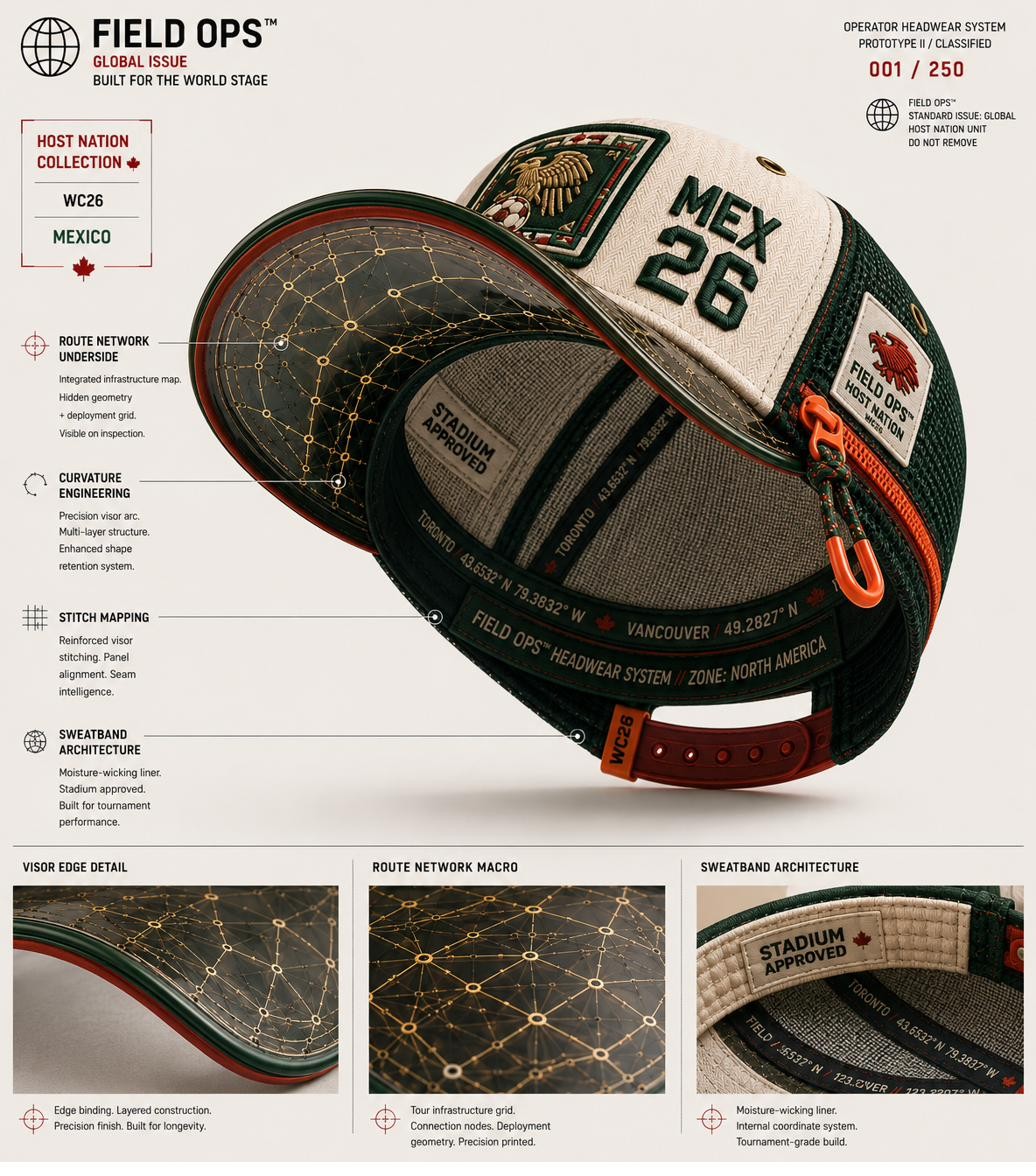 Mexico Host Nation Cap, detail sheet.