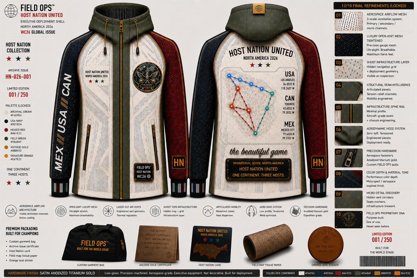 Host Nation United Jacket, full system.