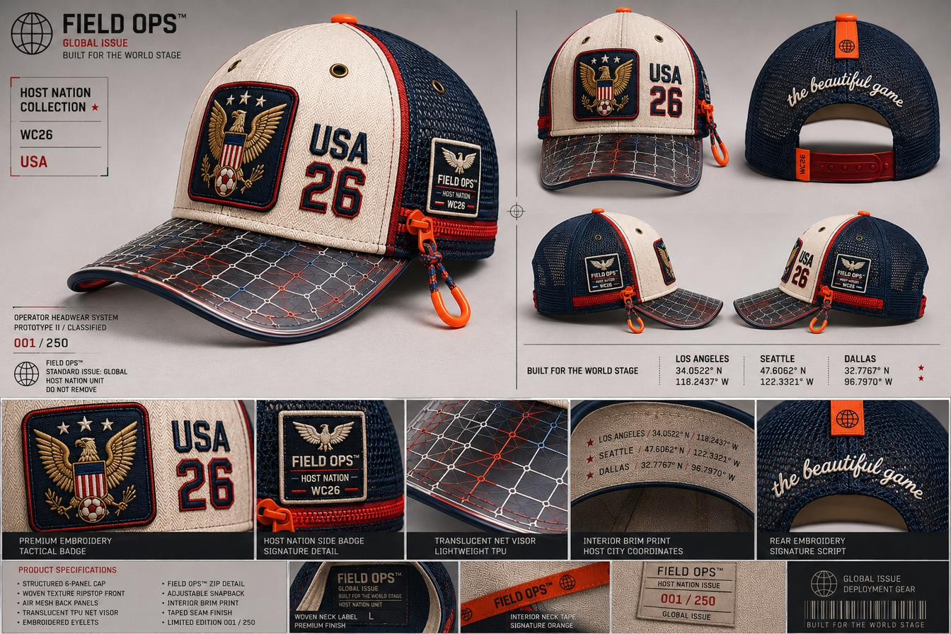 USA Host Nation Cap, multi view.