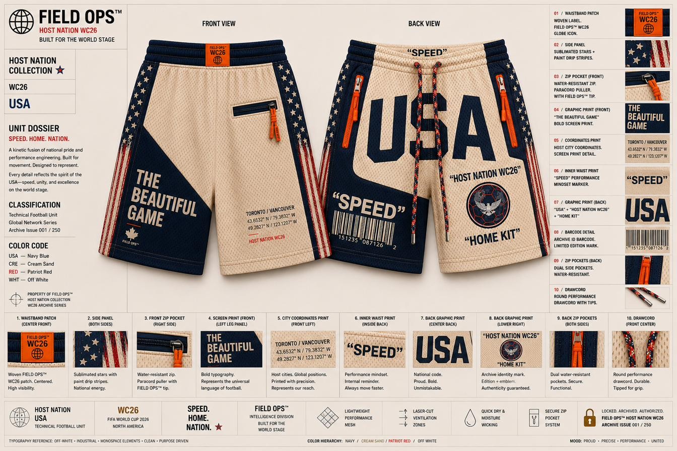 USA Host Nation Shorts, dossier chart.