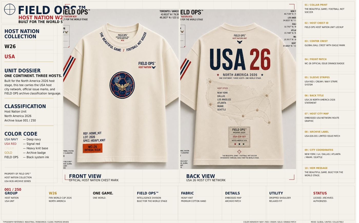 USA Host Nation Tee, dossier chart.